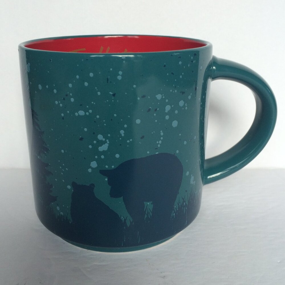 Tim Hortons 2017 Limited Edition Coffee Mug Green Bears Trees Ceramic #17